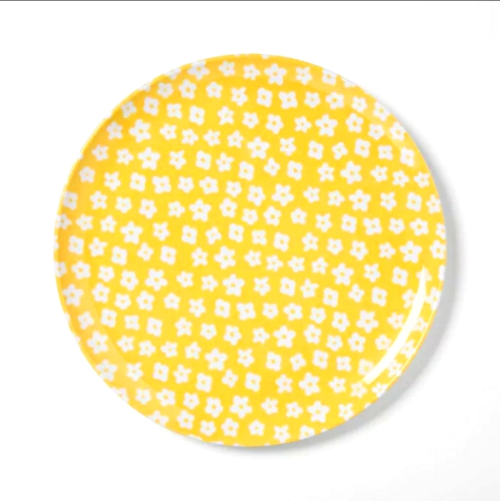 SPRITZ Set of 4 Melamine 10" Dinner Plates yellow A18